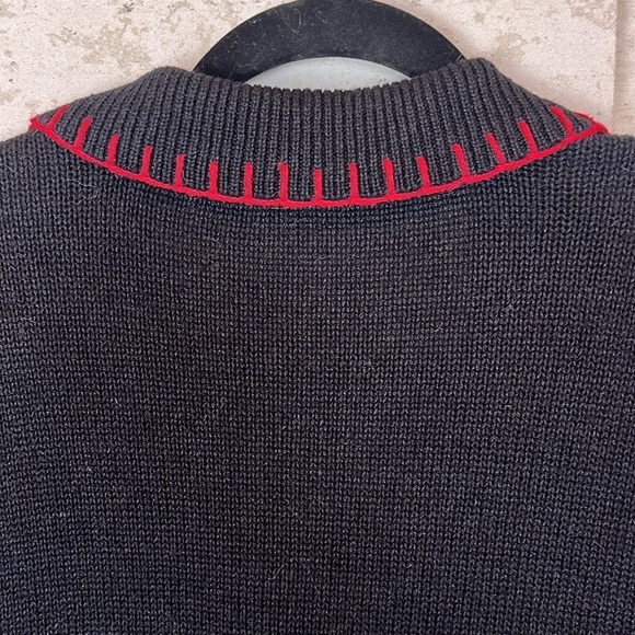 Vintage Christmas Sweater Cardigan Large Holiday Snowman Ice Skates - Picture 16 of 16